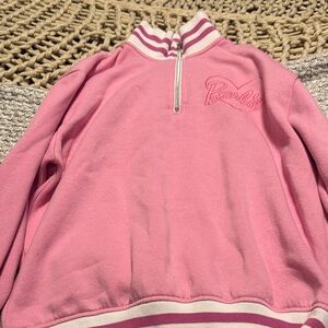 Barbie Pink Striped Quarter-Zip Pullover
